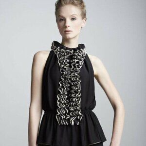 Robert Rodriguez Neiman Marcus Target Sz M Ruffle Sleeveless Georgette Top Sheer
